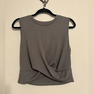 Gray Sleeveless Twist Front Top